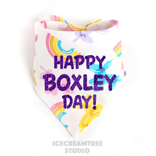 Custom Balloon Party Birthday Bandana - Tie on Classic Pet Bandana Scarf