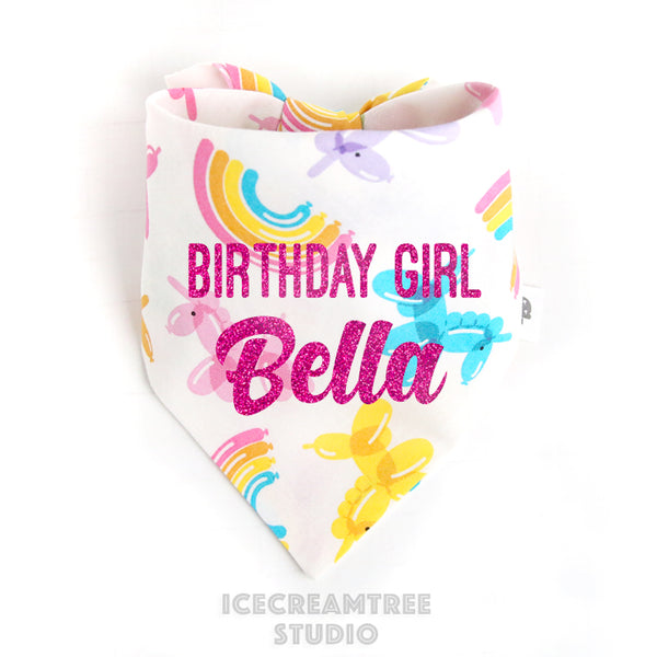 Custom Ice Cream Birthday Bandana - Tie on Classic Pet Bandana Scarf