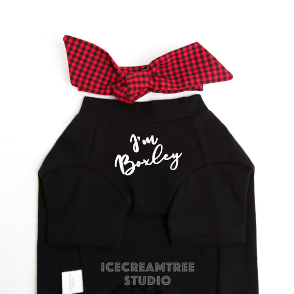 Customized I'm Pet + Mom Black Tshirts Set - Pet and Human Clothing