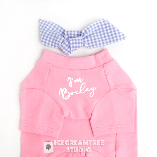 Customized I'm Pet + Mom Pink Tshirts Set - Pet and Human Clothing