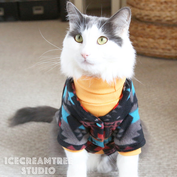 Southwestern Cardigan Sweater Happy Camper Look Outfit - Pet Clothing