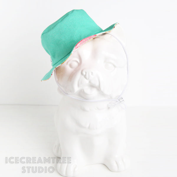 Reversible Ice Cream Bucket Hat - Pet Petite Hat