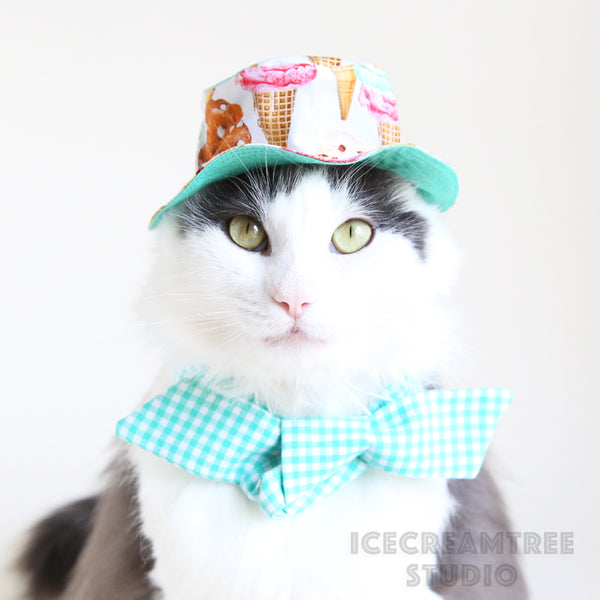 Reversible Ice Cream Bucket Hat - Pet Petite Hat