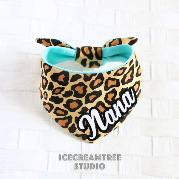 Beige Leopard Bandana - Tie on Modern Pet Bandana Scarf