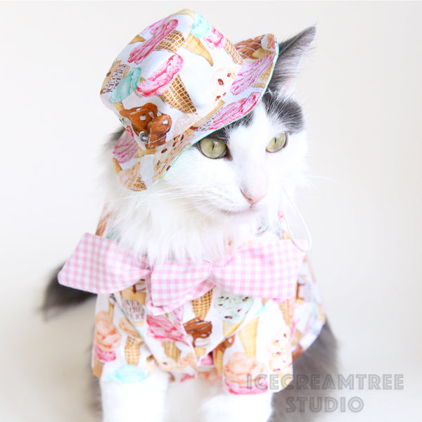 Reversible Dancing Bears Bucket Hat - Pet Petite Hat