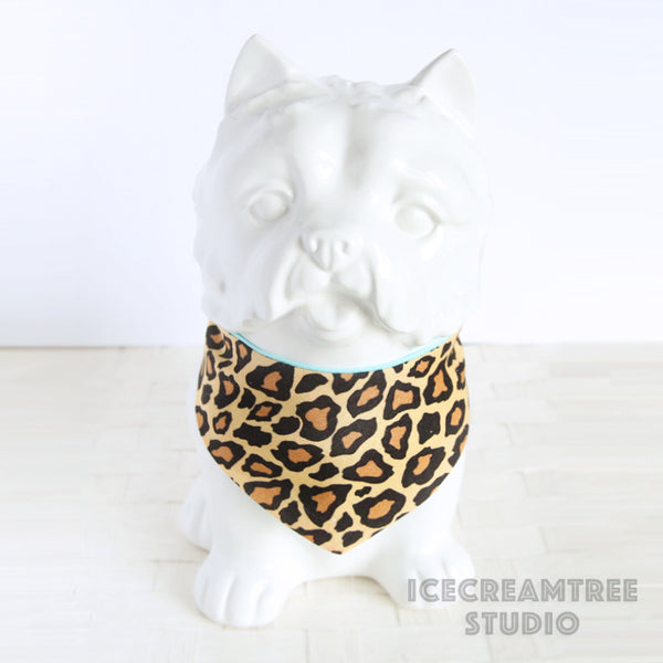 Beige Leopard Bandana - Tie on Modern Pet Bandana Scarf