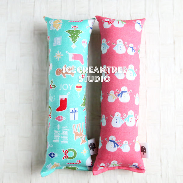 Aqua Holidays / Pink Snowman Catnip Kicker - Large Catnip Toy