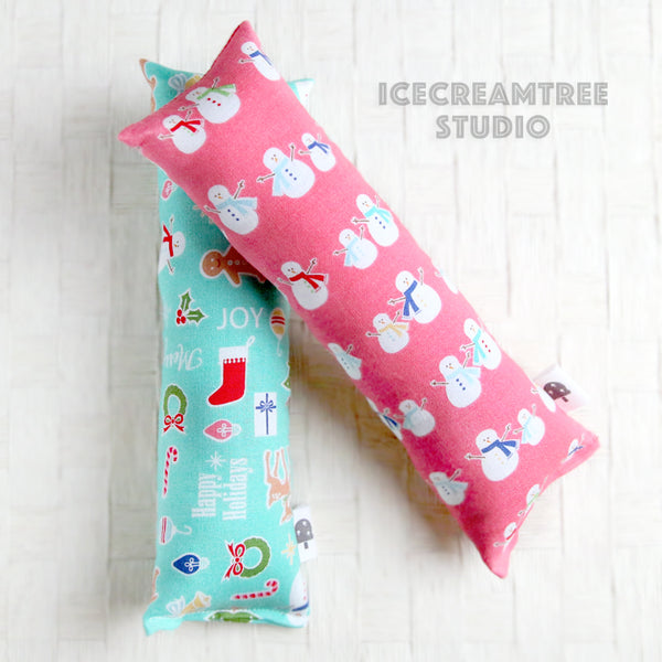 Aqua Holidays / Pink Snowman Catnip Kicker - Large Catnip Toy