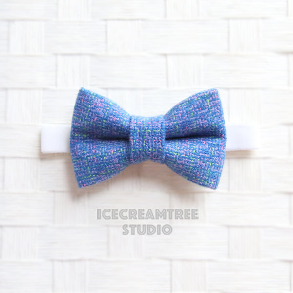 Flannel Blue Purple Tweed Bow Tie - Pet Bow Tie