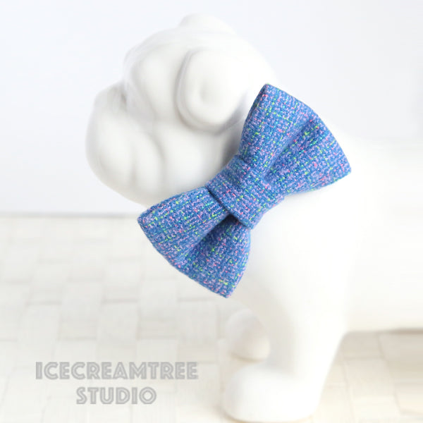 Flannel Blue Purple Tweed Bow Tie - Pet Bow Tie