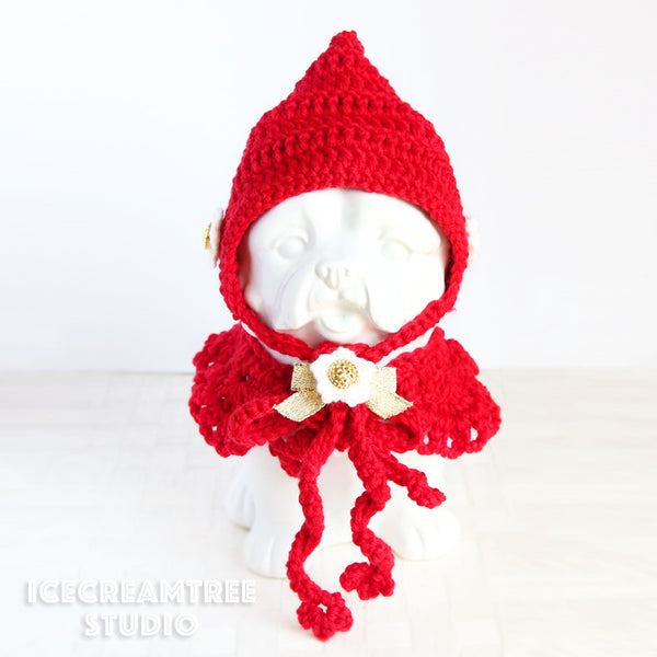 Pixie Hat & Cape Scarf - Pet Clothing