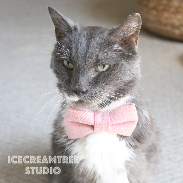 Flannel Blue Purple Tweed Bow Tie - Pet Bow Tie