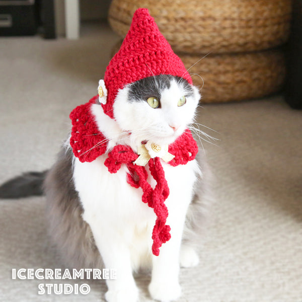 Pixie Hat & Cape Scarf - Pet Clothing