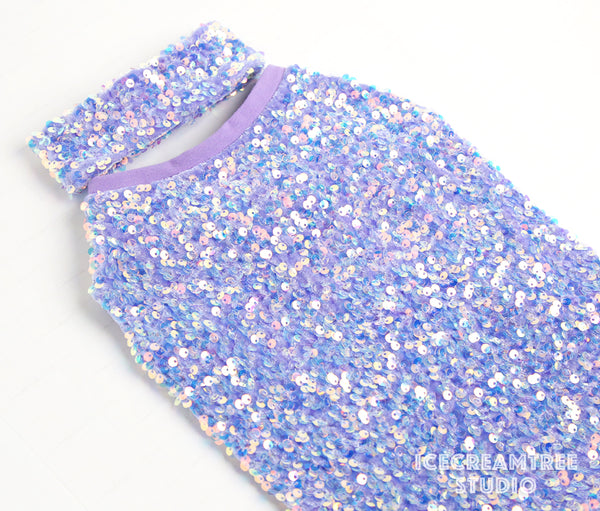 Lavender Sequin Party Outfit Set - Pet Clothing