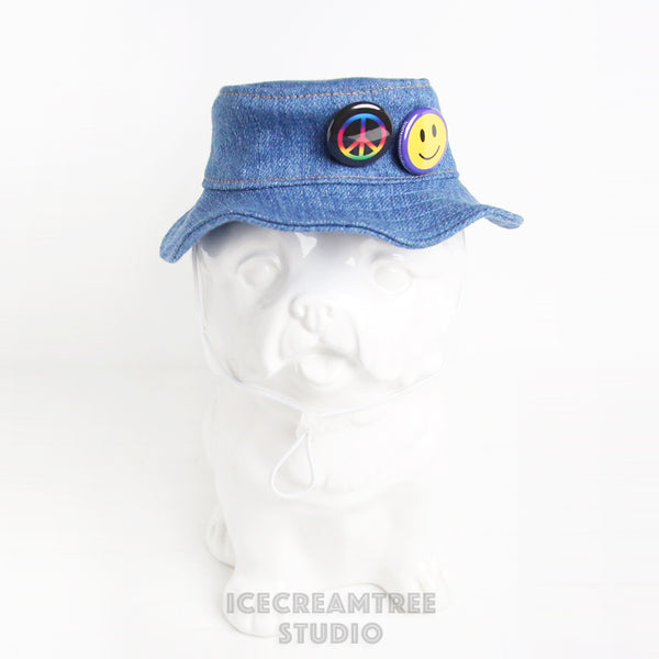 Denim Urban Tourist Bucket Hat - Pet Petite Hat