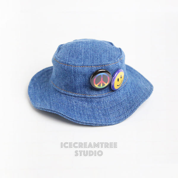 Denim Urban Tourist Bucket Hat - Pet Petite Hat
