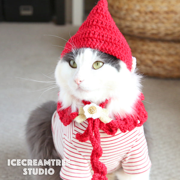 Pixie Hat & Cape Scarf - Pet Clothing