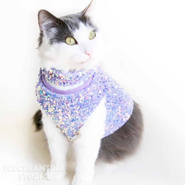 Lavender Sequin Party Outfit Set - Pet Clothing