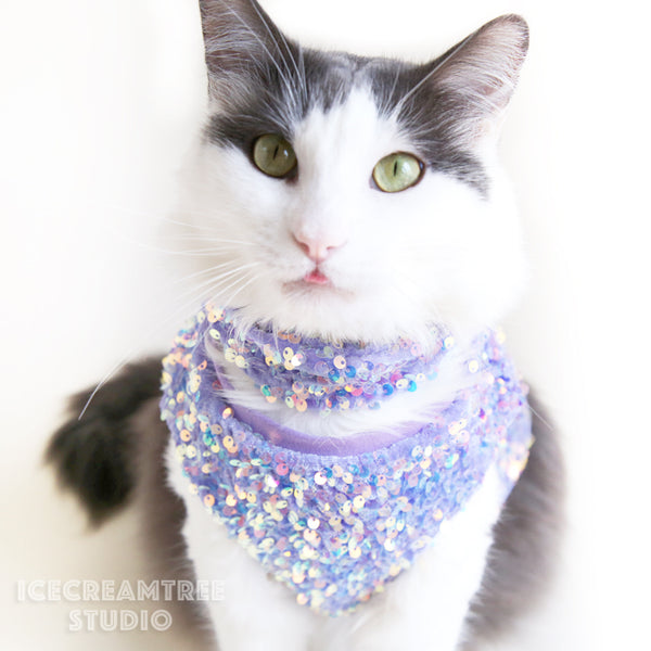 Lavender Sequin Party Outfit Set - Pet Clothing