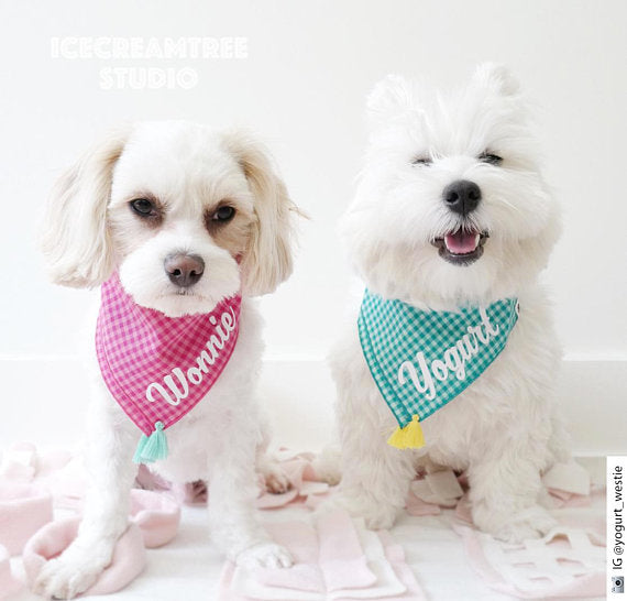 Neon Pink Sprinkles Bandana - Tie on Modern Pet Bandana Scarf