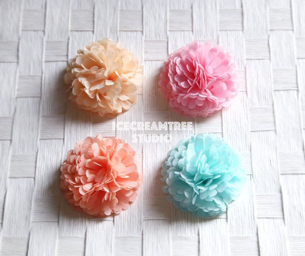 PomPom Aqua Mint Bloom Collar Slide On - Small Flower Collar Accessory