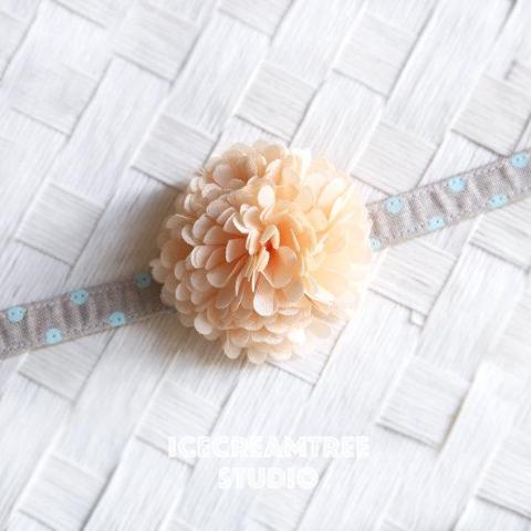 PomPom French Vanilla Bloom Collar Slide On - Small Flower Collar Accessory