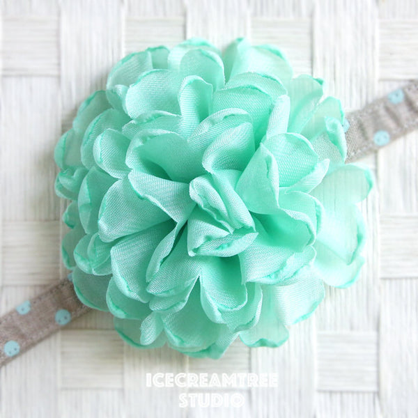 Giant Mint Green Bloom Collar Slide On - Large Flower Collar Accessory