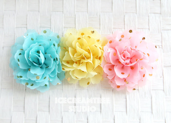 Jumbo Yellow Gold Dot Bloom Collar Slide On - Large Flower Collar Accessory