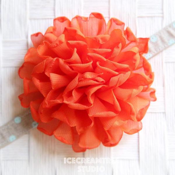 Giant Orange Bloom Collar Slide On - Large Flower Collar Accessory