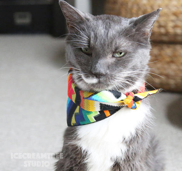 Metallic Rose Gold Plaid Bandana - Tie on Classic Pet Bandana Scarf