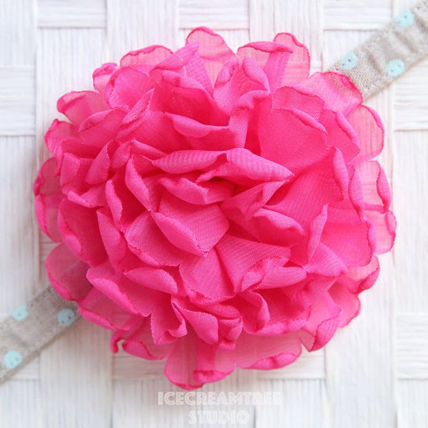 Giant Hot Pink Bloom Collar Slide On - Large Flower Collar Accessory