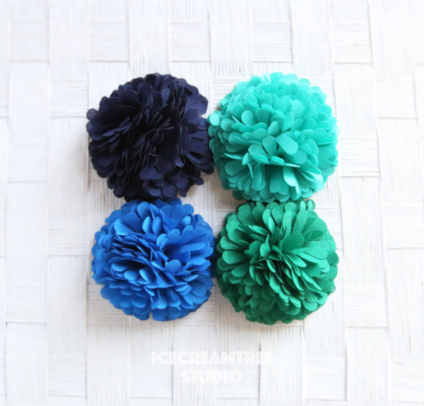 PomPom Orange Bloom Collar Slide On - Small Flower Collar Accessory