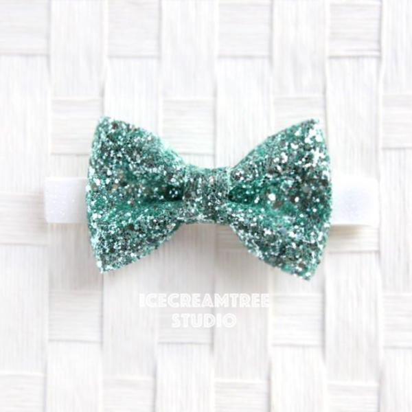 Sparkle Glitter Mint Green Bow Tie - Pet Bow Tie