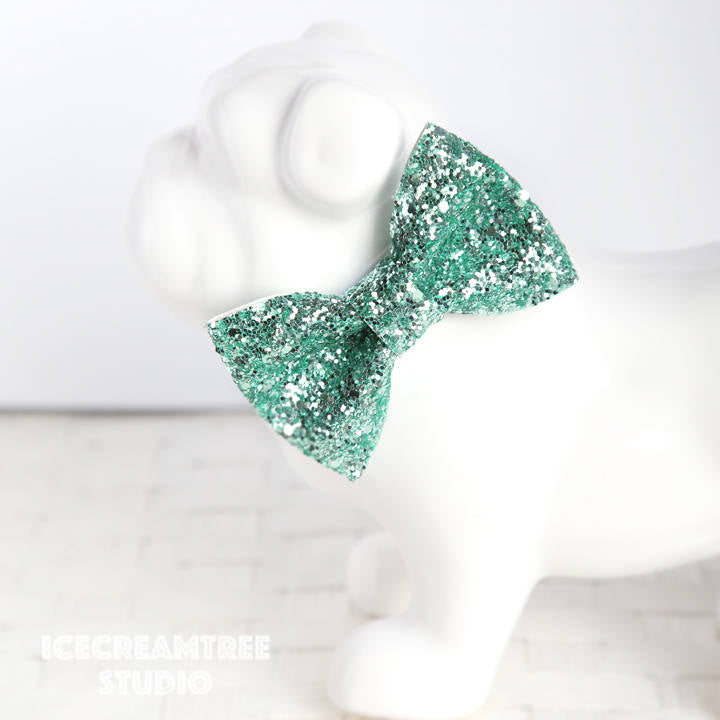 dog sequin bow tie