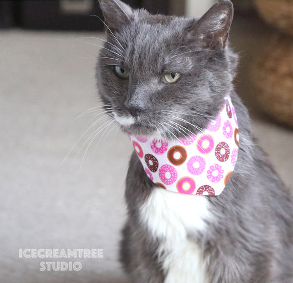 Pink Strawberry Bandana - Tie on Modern Pet Bandana Scarf