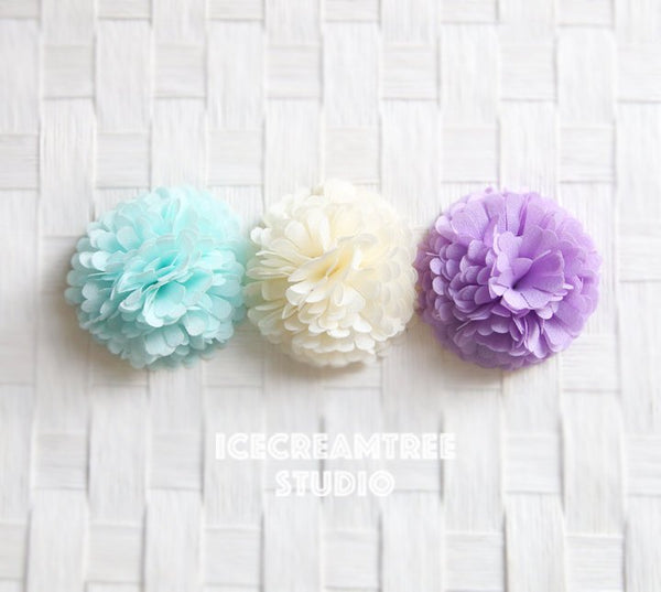 PomPom Cream Bloom Collar Slide On - Small Flower Collar Accessory