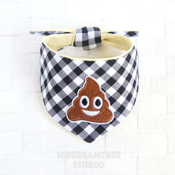 Black Gingham Check Lil' Pooper Bandana - Tie on Modern Pet Bandana Scarf