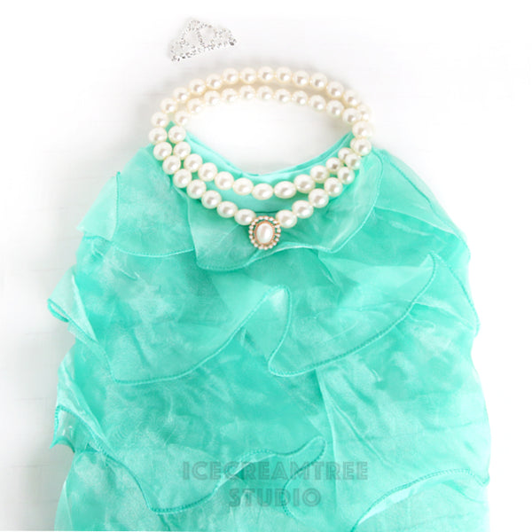 Mint Mermaid Top Dress Outfit Set - Pet Clothing