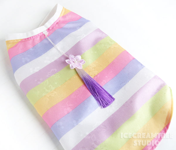 Pastel Saekdong Hanbok Outfit Set - Pet Clothing