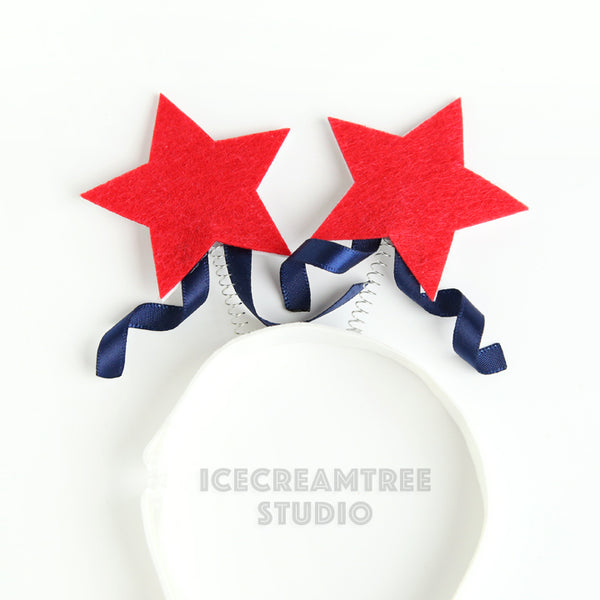 Red White Blue Star Headband - Pet Photo Prop