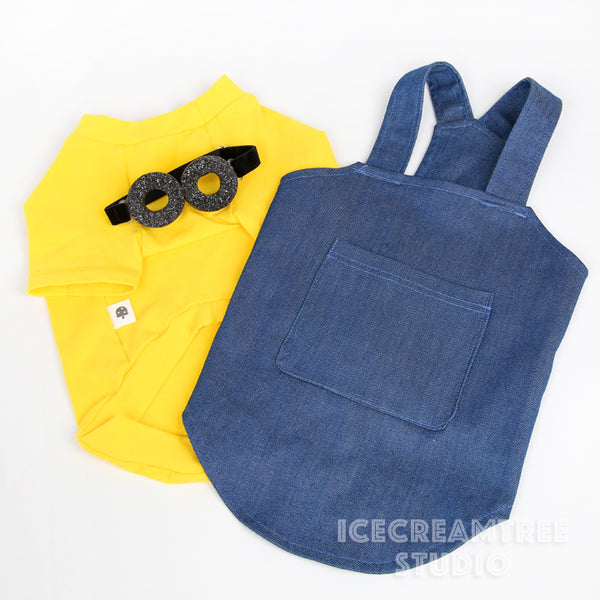 Denim Overalls Outfit Set - Pet Clothing