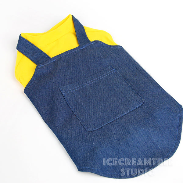 Denim Overalls Outfit Set - Pet Clothing