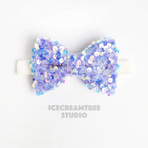 Lavender Sequin Bow Tie / Headband - Pet Bow Tie