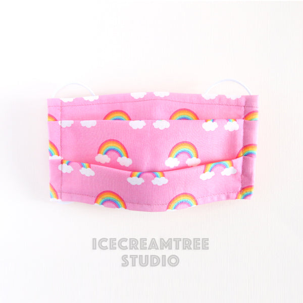 Pink Rainbow Bandana - Tie on Modern Pet Bandana Scarf
