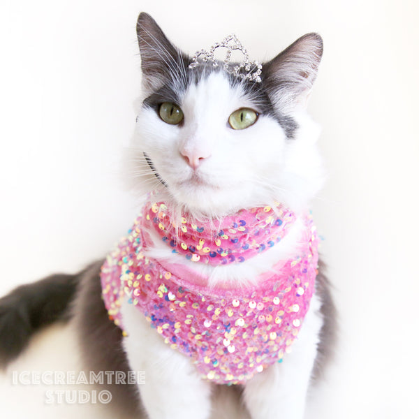 Pink Sequin Party Outfit Set - Pet Clothing