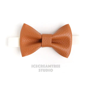 Faux Leather Brown Bow Tie - Pet Bow Tie