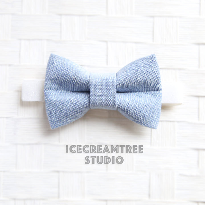 Light Blue Linen Bow Tie - Pet Bow Tie