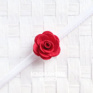 Round Felt Red Flower Collar Slide On - Small Flower Collar Accessory