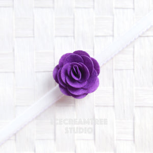 Round Felt Purple Flower Collar Slide On - Small Flower Collar Accessory