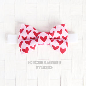 Pink Red Hearts Bow Tie - Pet Bow Tie